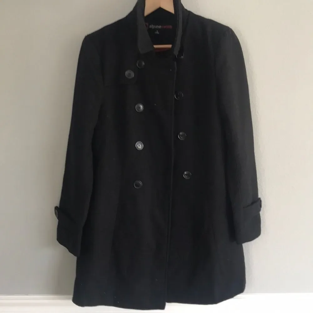 Double breasted button up pea coat - Picture 2 of 7